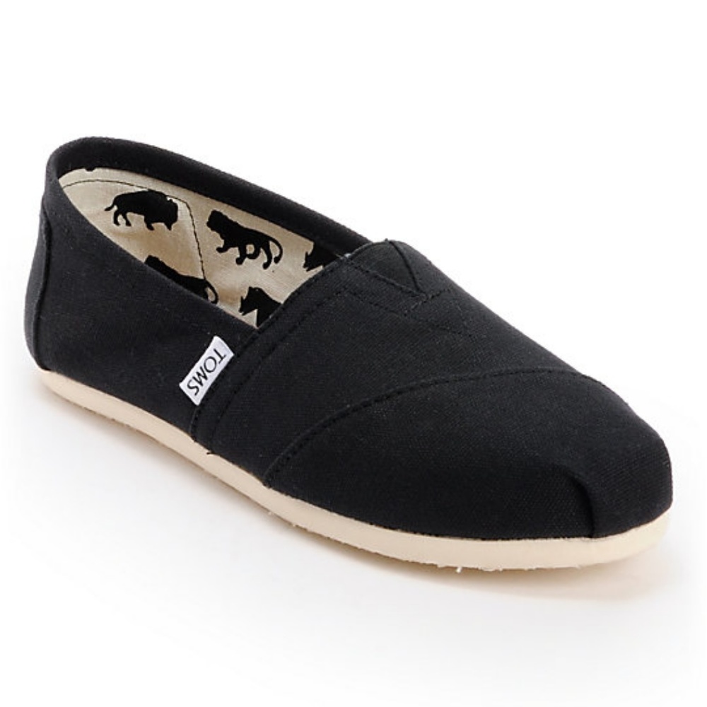 Toms Classics Canvas Black Slip-On Shoes Women's - Picture 2 of 5